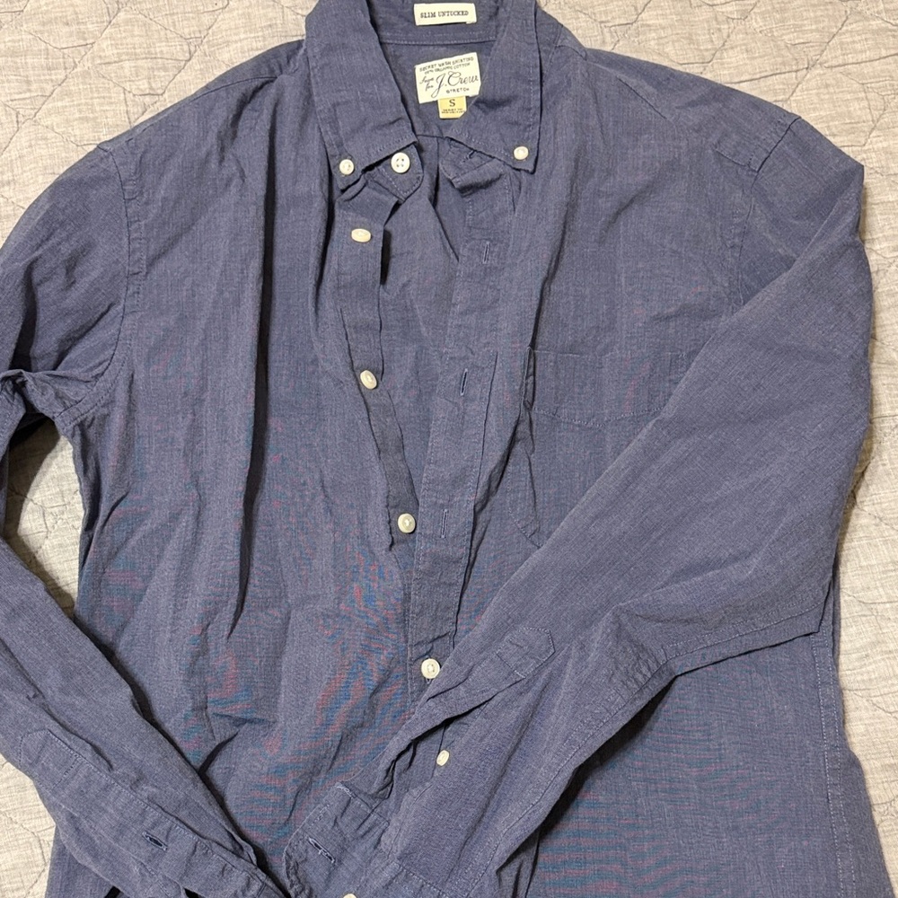 J crew Men's Blue Button-Down Shirt